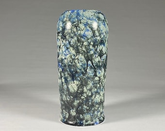 Black and Blue Bubble Vase, Handmade Pottery