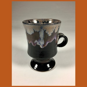 Black and Purple Pedestal Mug, 6 oz