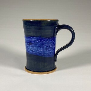 Blue on Blue Mug, Handmade Pottery