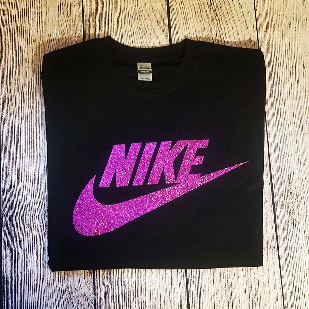 NIKE Inspired Glitter Tshirt for Women! Blinging & Sparkling Glitter …