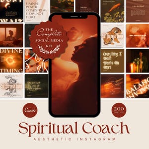 Vorlagenpaket für soziale Medien zum Thema Manifestation, Spiritueller Coach, Gesundheit & Wohlbefinden, Motivationszitate, Affirmationen für die Goldene Stunde (Canva-Vorlagen)