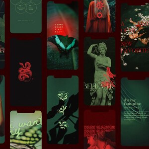 Customizable Canva templates designed to embody the essence of dark academia and underworld vibes.
