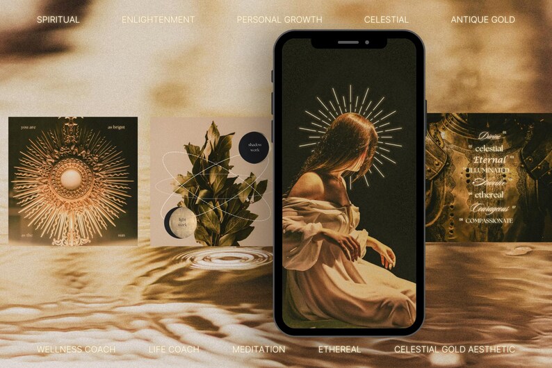 Unleash your creativity with templates that exude spiritual sophistication and moody allure. Perfect for holistic wellness, luxury branding, and fantasy-inspired content.