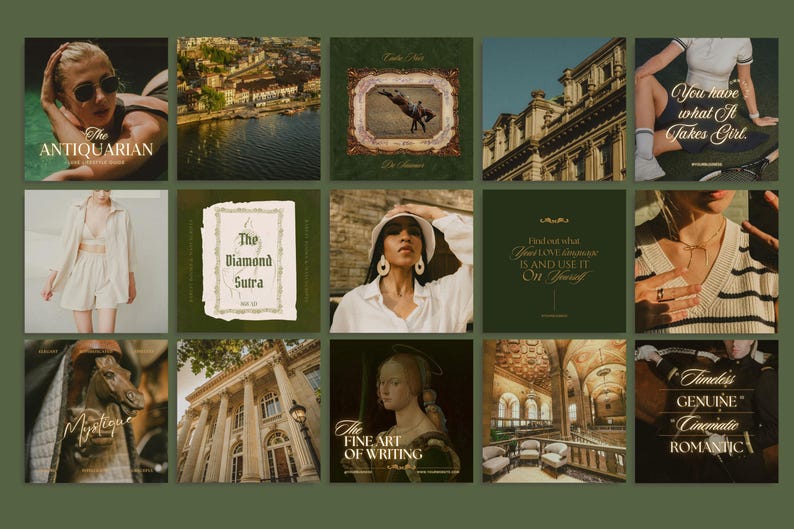 Channel refined elegance with The Antiquarian! This template bundle celebrates old-money luxury and French Cadre Noir equestrian style—perfect for busy content creators who demand both beauty and functionality.