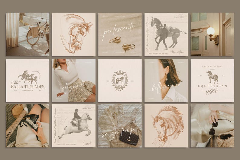 Busy content creators, meet your secret weapon: The Antiquarian. With designs inspired by vintage libraries and dressage elegance, these templates make it easy to post chic, scroll-stopping content every time.