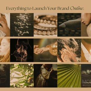 Celestial Gold Spiritual Coach Social Media Template Bundle, Wellness Coach, Life Coach, Health & Wellness, Ethereal Instagram. Dark Moody image 18