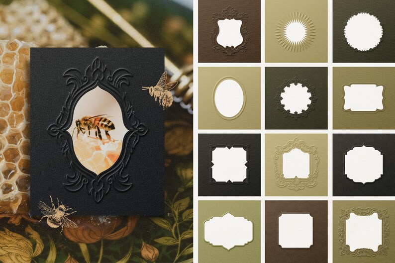 A modern take on classic textures — this embossed frame bundle is ideal for portfolio layouts, digital collages, and creative entrepreneurs seeking depth and elegance.