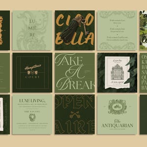 The Antiquarian offers a touch of grandeur with 300 Canva templates that exude class and sophistication. Designed for year-round use, they’re ideal for creating a polished, cohesive brand presence online.