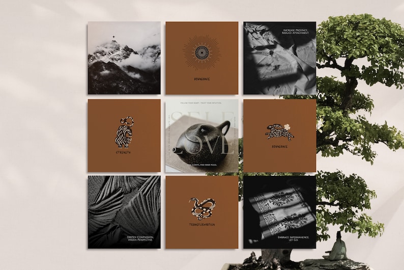 Transform your Instagram feed with the "Spiritual Coach" bundle. This set of 180 templates includes square posts, portrait posts, and stories, offering endless creative possibilities for content creators and entrepreneurs.