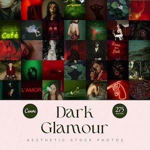 Dark Glamour Stock Foto Bündel, dunkelrote Ästhetik, göttliche weibliche Energie, Femme Fatale, Sirenen, Nymphe, Meerjungfrau, Göttin, Vampir, Ophelia