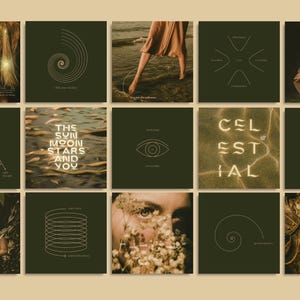 Step into a world of enchantment with 200 unique social media templates. Dark fantasy meets celestial gold for a look that’s as mystical as it is elegant.