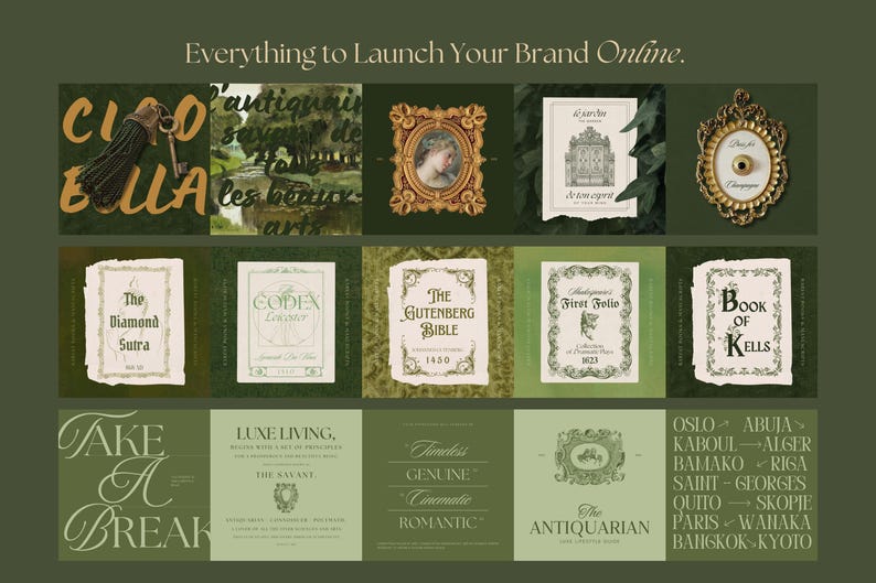 Celebrate tradition and taste with The Antiquarian. Featuring heritage-inspired Canva templates, this bundle is your key to stunning, cohesive content that embodies timeless elegance and charm.