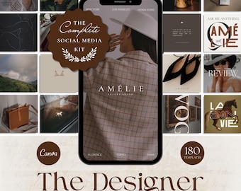 Old Money Aesthetic, Luxury Social Media Canva Templates, Deluxe Brown Social Media, Luxury Branding Kit, Modern Minimalist Instagram Bundle