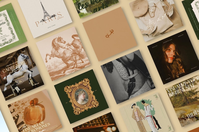 Step into sophistication with The Antiquarian. From vintage vibes to equestrian elegance, these 300 stunning Canva templates are fully customizable to match your brand identity or stand out with a classic aesthetic.