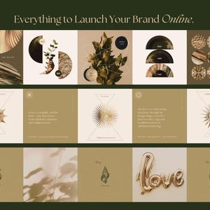 Celestial Gold Spiritual Coach Social Media Template Bundle, Wellness Coach, Life Coach, Health & Wellness, Ethereal Instagram. Dark Moody image 17