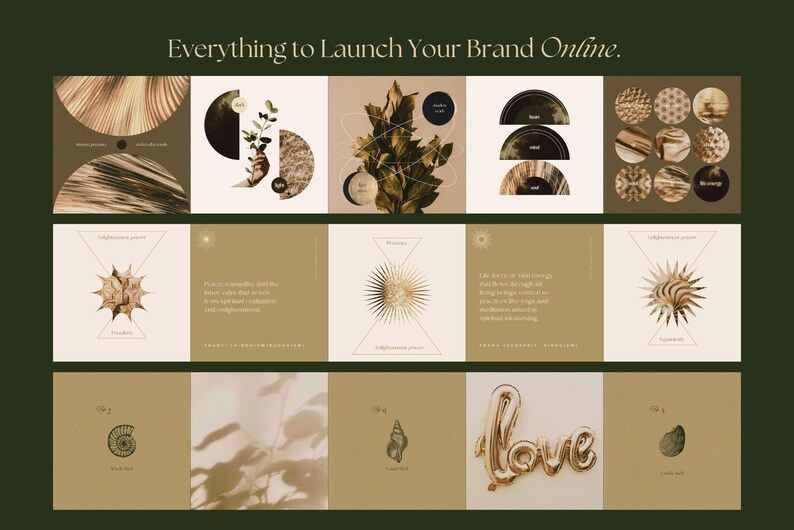 Celestial Gold Spiritual Coach Social Media Template Bundle, Wellness Coach, Life Coach, Health & Wellness, Ethereal Instagram. Dark Moody image 17