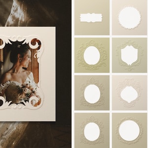 These luxury embossed papers and frames offer a timeless way to present your artwork, recipes, and photography — all editable in free Canva.
