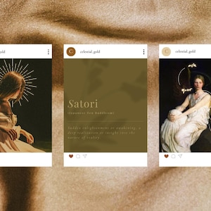 Celestial Gold Spiritual Coach Social Media Template Bundle, Wellness Coach, Life Coach, Health & Wellness, Ethereal Instagram. Dark Moody image 5
