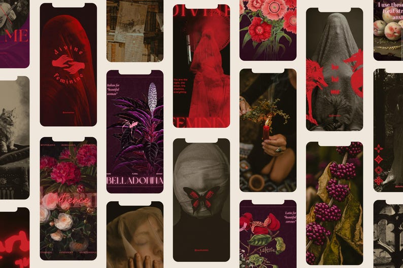 Perfect for witches, healers, and poets—this bundle of 235+ dark apothecary templates brings your content to life through moody textures, vintage herbs, and gothic elegance. Tell your story in shadow and ink.