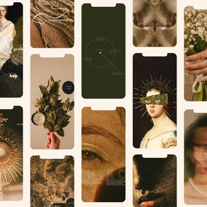 Celestial Gold Spiritual Coach Social Media Template Bundle, Wellness Coach, Life Coach, Health & Wellness, Ethereal Instagram. Dark Moody image 13