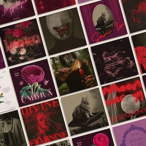 Evoking the haunted charm of forgotten potions and pressed herbs, this dark aesthetic Canva bundle includes over 235 templates in story, square, and portrait format—ideal for fantasy authors, dark brands, and mystical creators.