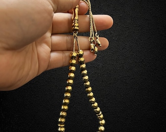 Islamic Sebha Golden Prayer Beads for Dhikr | Brass Tasbih Golden Misbahah| Handmade in Egypt