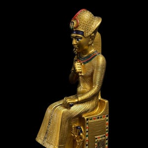 Handcrafted Gold Ramses Pharaoh Statue: Egyptian Home Decor