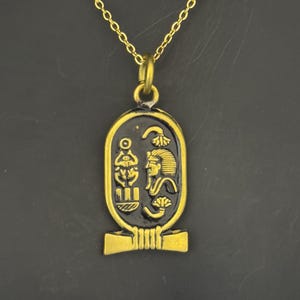 Tutankhamun Cartouche Necklace: Handmade Egyptian Pharaoh Pendant