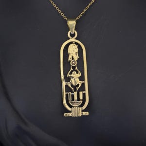 Tutankhamun Cartouche Pendant: Artisan Egyptian Necklace