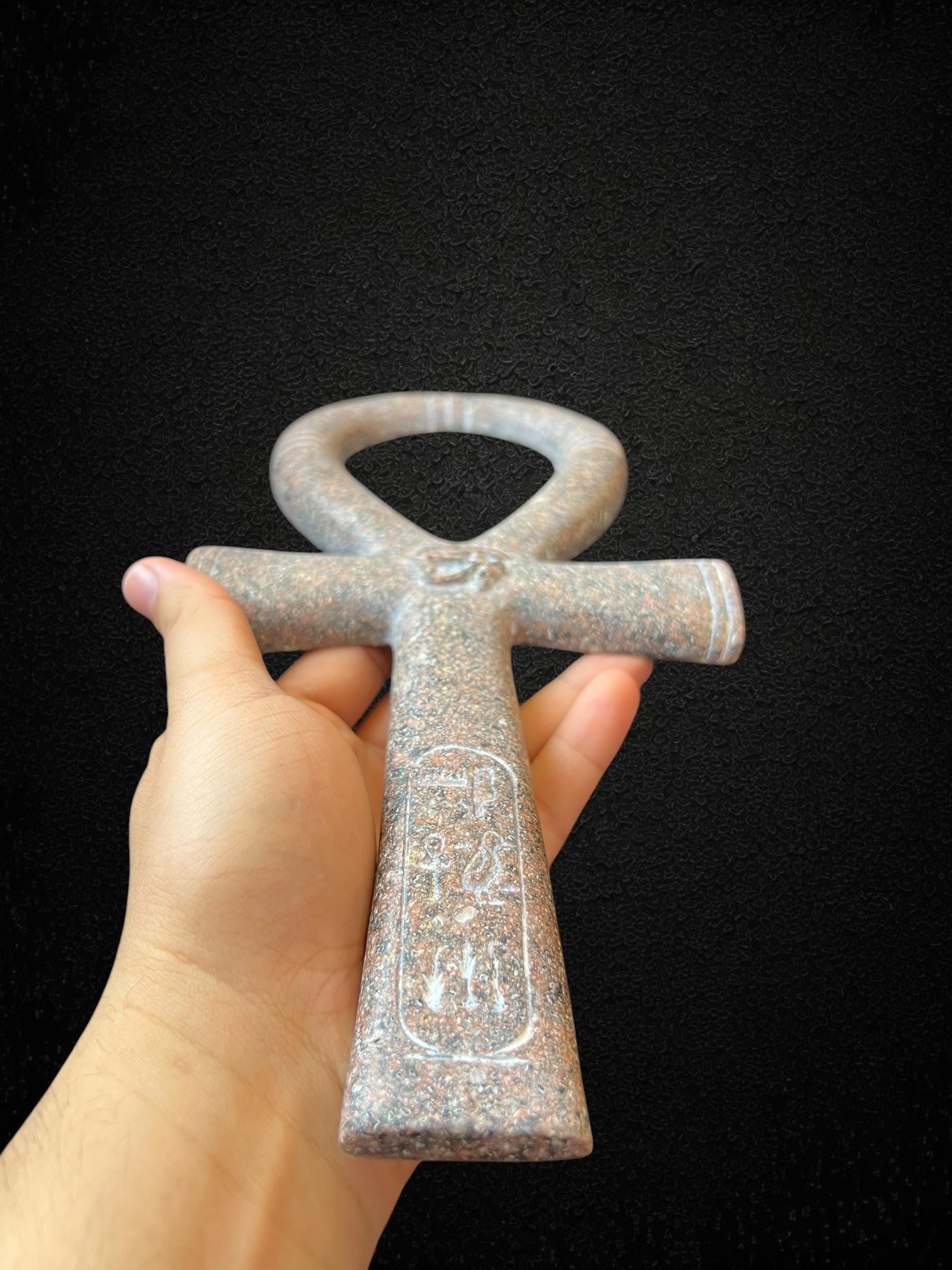 Brown Granite Egyptian Ankh | Handmade Stone Key of Life | Symbol