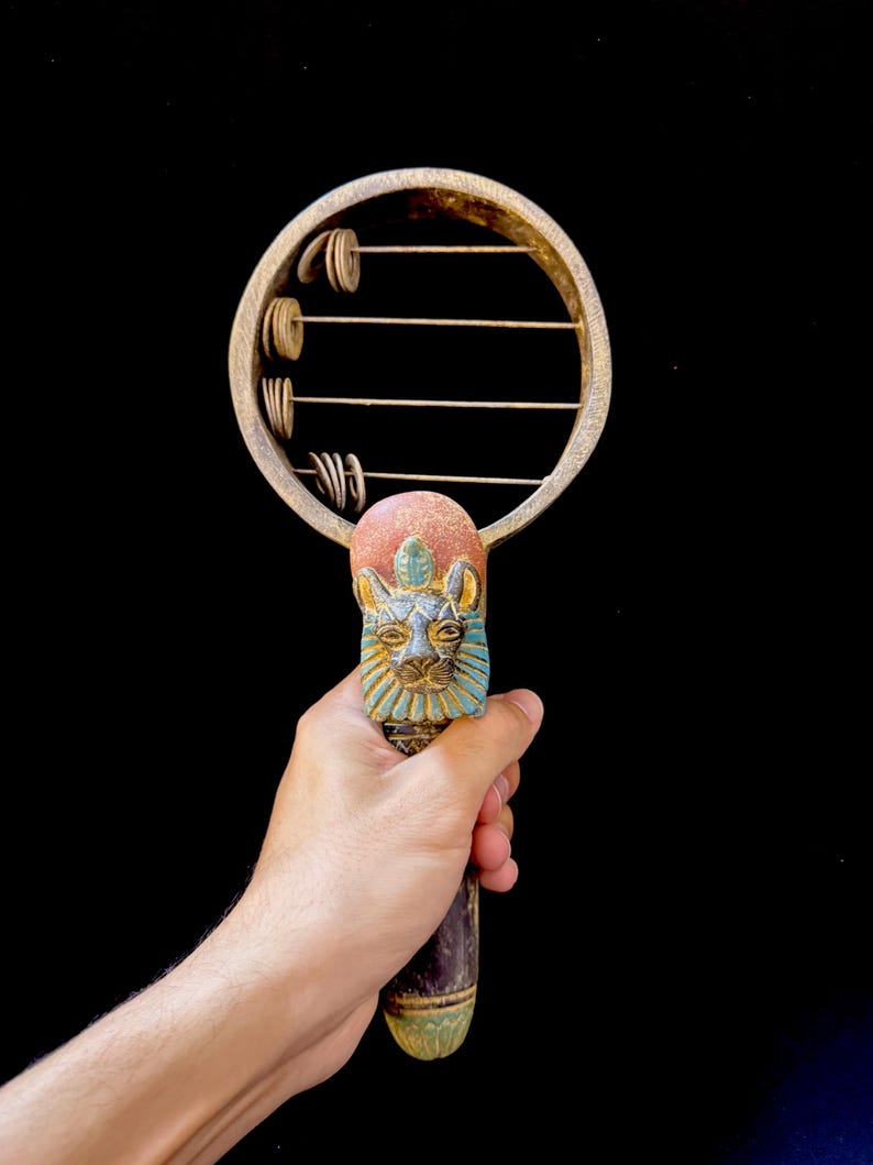 Rare Sistrum Lion Goddess Sekhmet Musical Instrument Great Sound ...