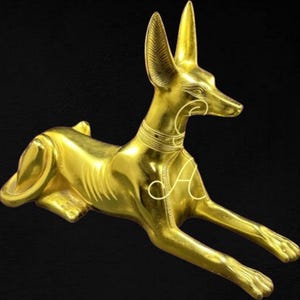 Golden Anubis Statue: Egyptian God Sculpture, Made In Egypt