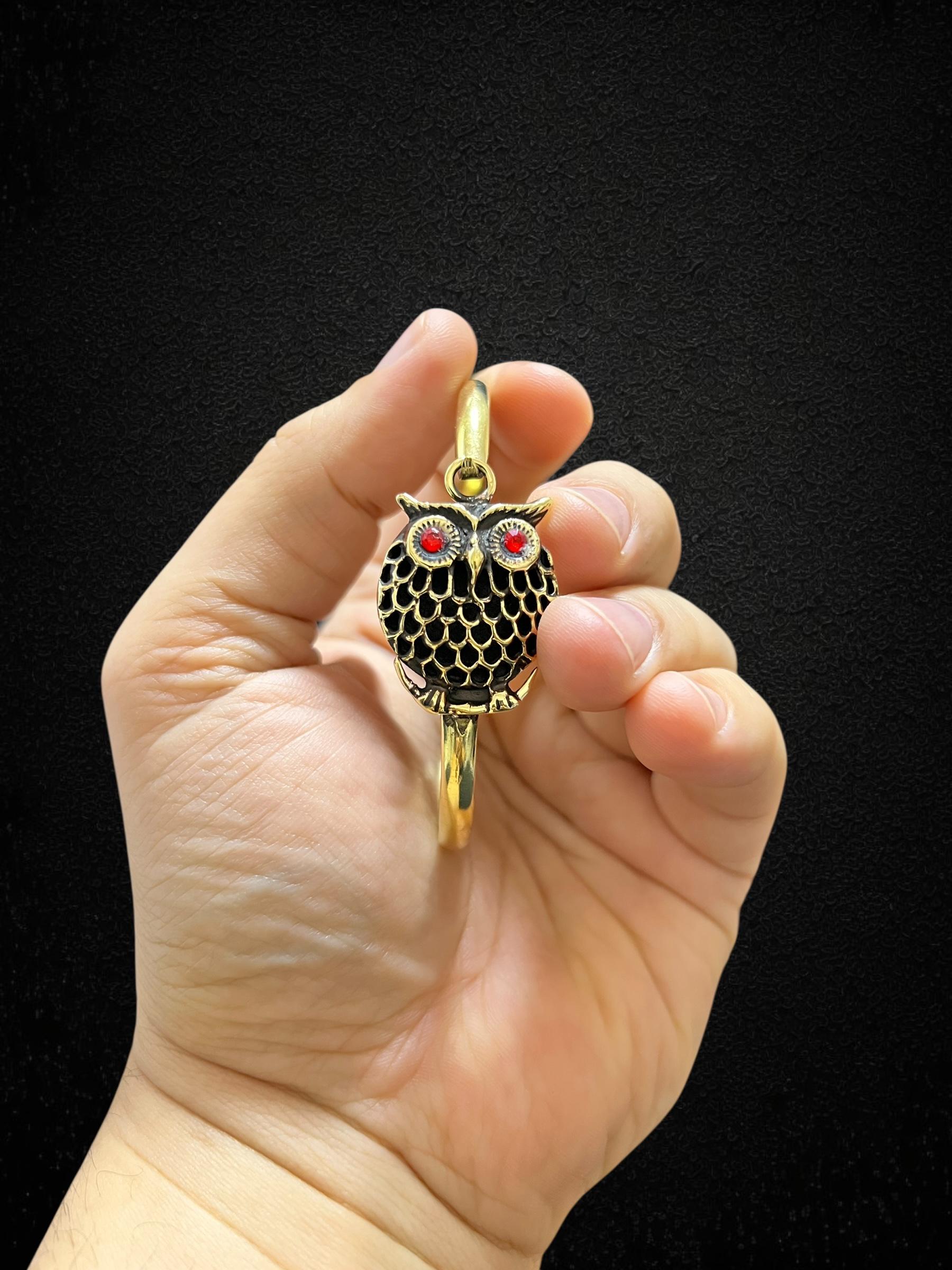 Ancient Golden Brass Owl Wisdom Bracelet Made In Egypt