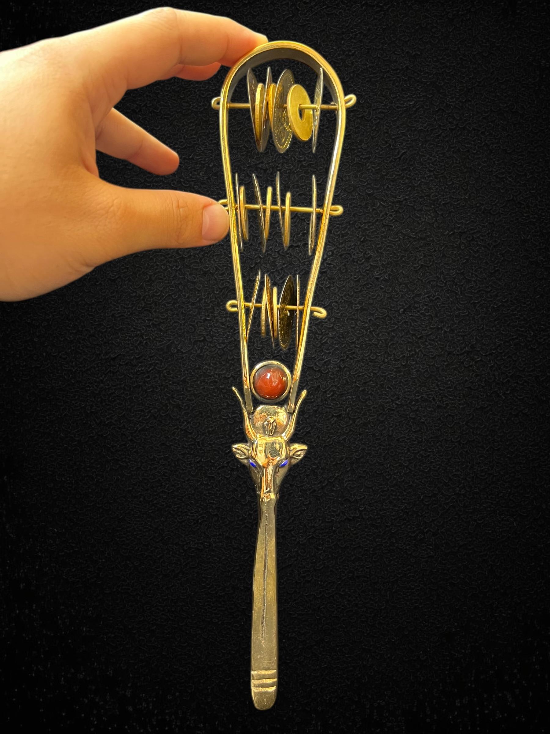 Ritual Rattle Egyptian Hathor Brass Sistrum – Ritual Rattle of Music & Joy, Temple ...
