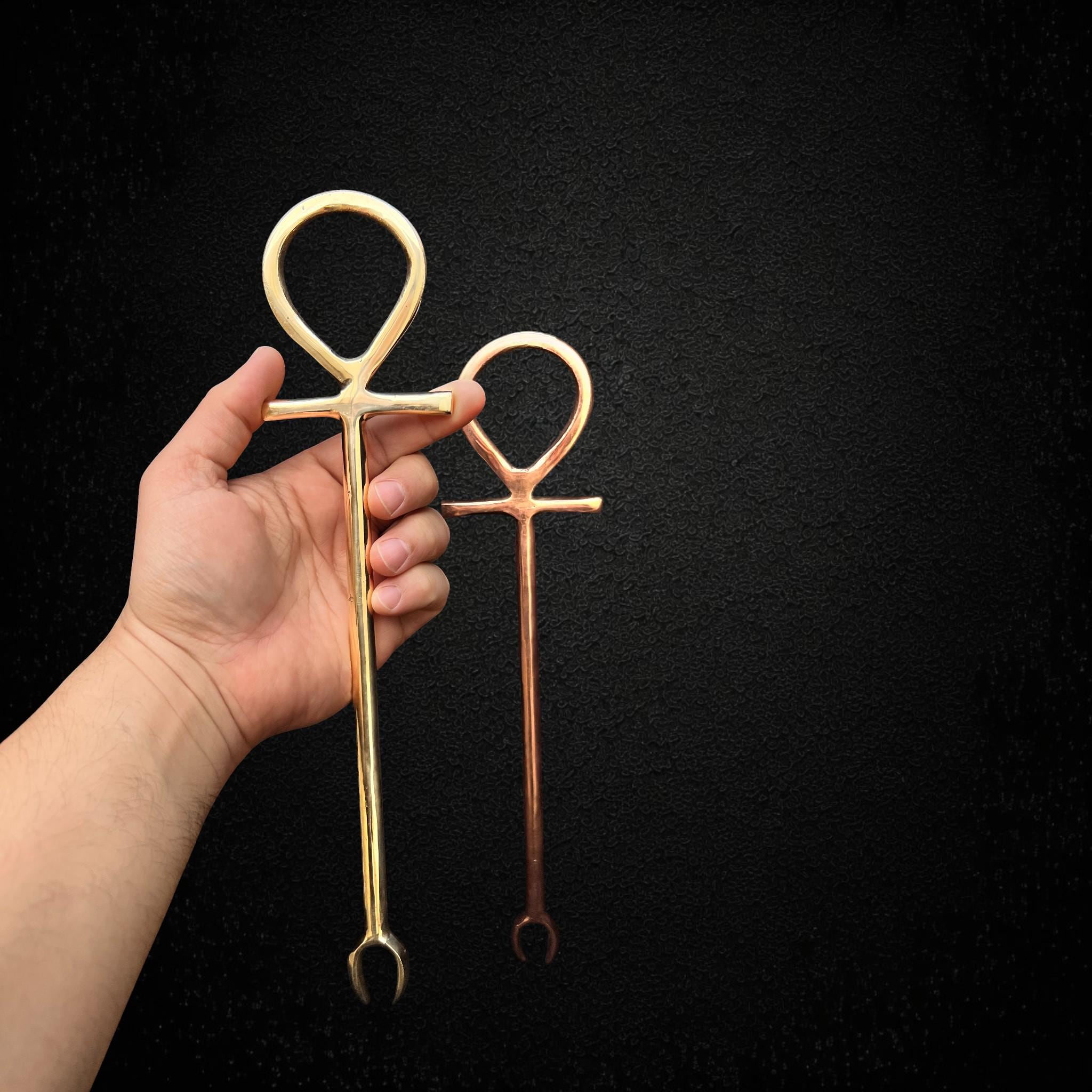 Brass Ankh Wand: Egyptian Key of Life Symbol, Altar Ritual Tool - Etsy