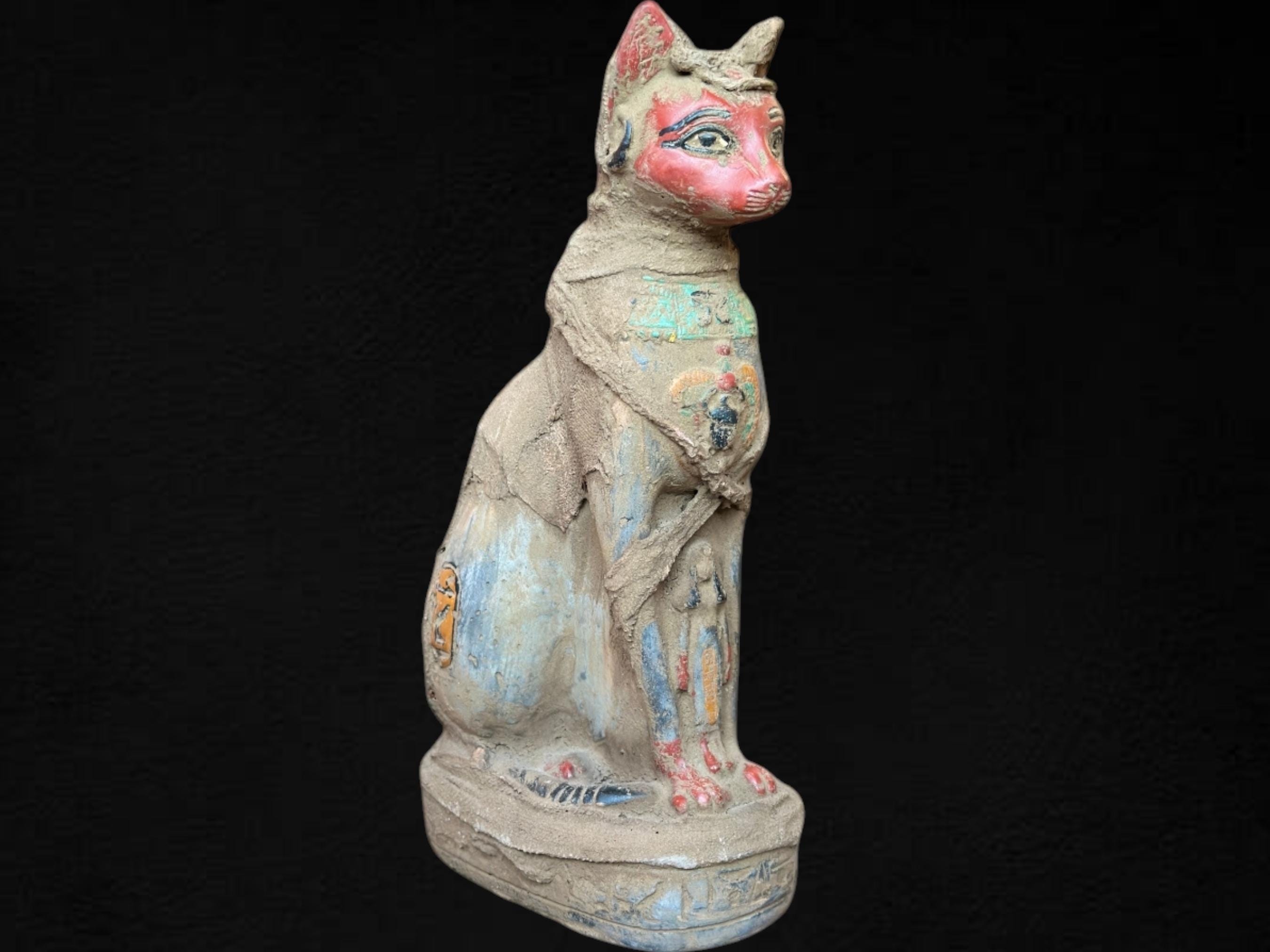 エジプトのバステト像：ミイラ化された猫の女神の遺物 - Etsy 日本