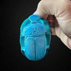 Egyptian turquoise Scarab Amulet: Rebirth, Luck, Protection