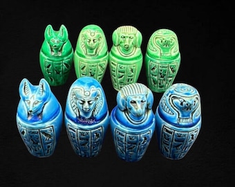 エジプトのカノプス壺セット：ポリストーン古代美術彫刻 - Etsy 日本