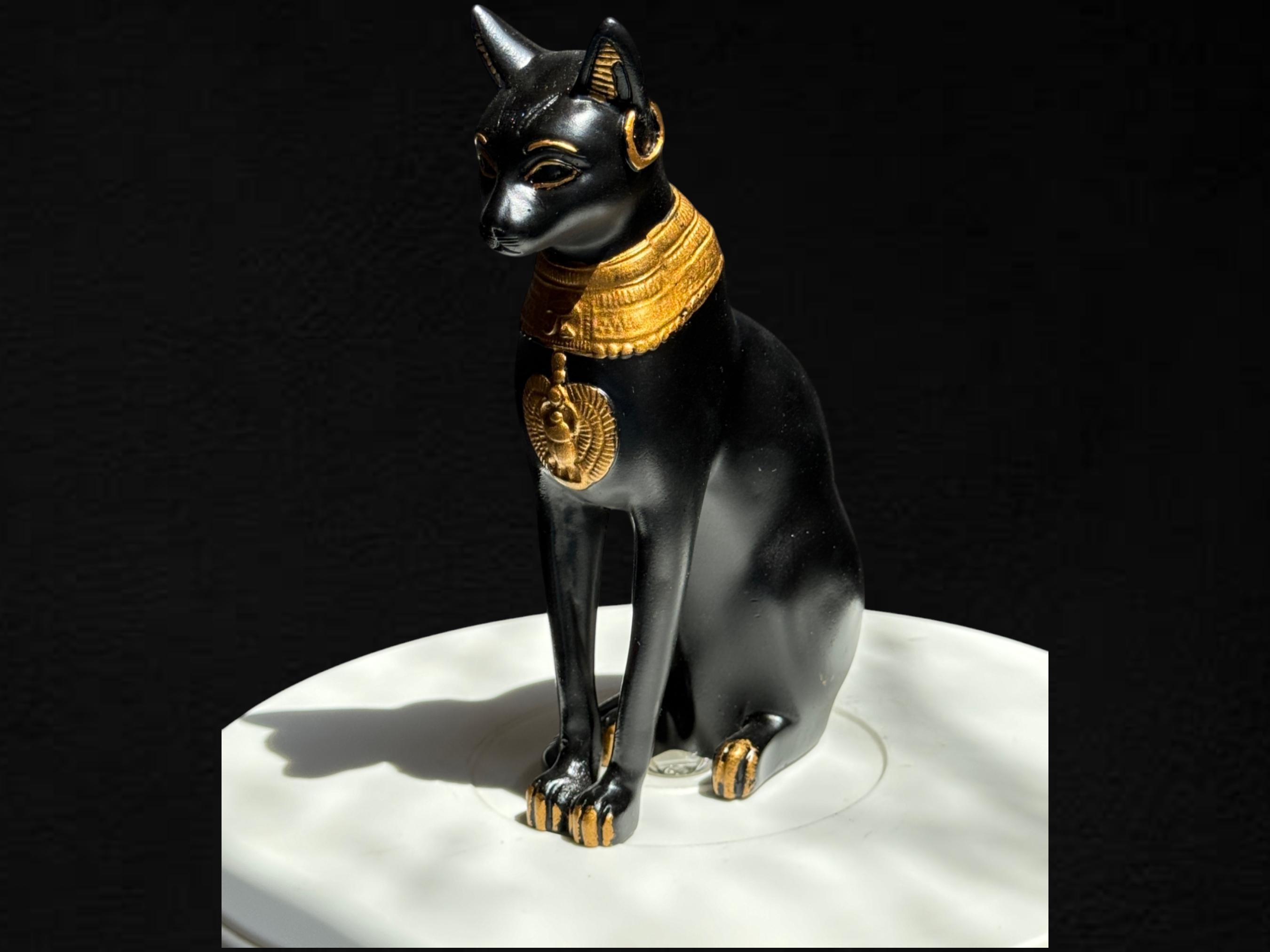 手作りエジプト猫バステト像：ホームデコレーションコレクション