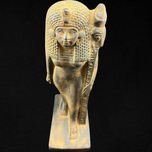Königin Hatshepsut, die mit der Cobra Skulptur Hatshepsut-Figürchen altägyptisches handgemachtes Geschenk Hatshepsut-Wohnkultur Made in Ägypten steht