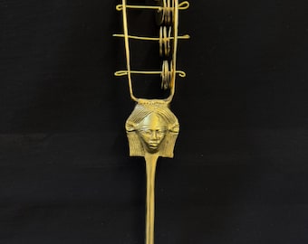 Pharaonic Sistrum of Goddess Hathor Ancient Egyptian Sistrum Handmade Hathor Sistrum Musical Instrument Replica home decor Made In Egypt