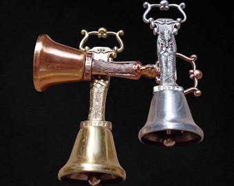 Egyptian Metal Hand Bell Set: Pharaonic Vintage Decor