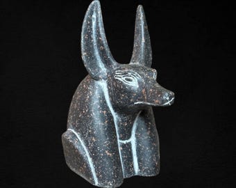 Handmade Anubis Bust: Egyptian God Statue, Home Decor