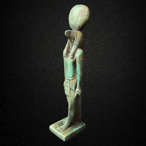 Handmade Horus Ra Statue: Egyptian Falcon God Figurine