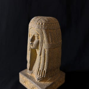 Handgefertigte Kleopatra Büste Skulptur ägyptische Königin Statue mit antikem Sandstein-Look Vintage-Altes Ägypten Hauptakzent Made in Ägypten