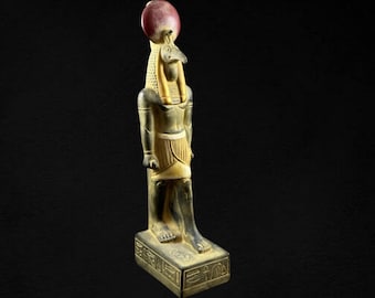 Estatua artesanal del dios egipcio Thoth: escultura de arte antiguo