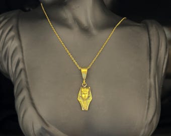 あき ヴィンテージ 刻印 18K 金 エジプト ツタンカーメン ペンダント あき ヴィンテージ 刻印 18K 金 エジプト ツタンカーメン ペンダント