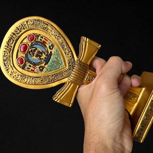 Handcrafted Ankh Key of Life Golden cross home decor Egyptian altar pharaonic key of life Egyptian relic historical replica Made In Egypt