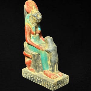 Unique Statue of Egyptian Goddess Sekhmet sitting Precious Sekhmet Statue Sekhmet sculpture egyptian art Sekhmet statuette Made In Egypt