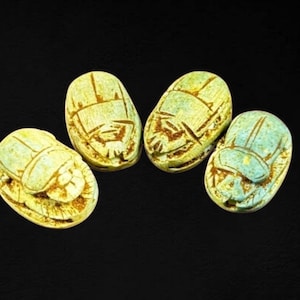 Rare Tutankhamun revival Scarab of Luck Set Egyptian revival inlay Egyptian Scarab Amulet Precious Scarab Beetle Scarab Beads Made In Egypt
